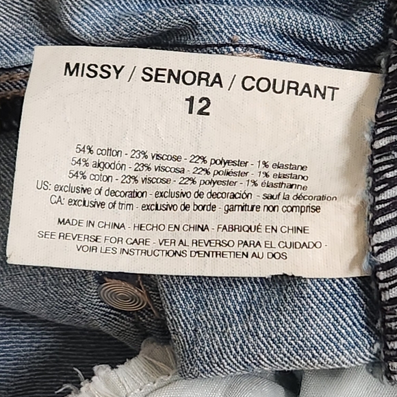 Bandolino Selene Acid-Washed Embroidered Geometric Designs Women's Jeans Size 12 - Picture 7 of 16